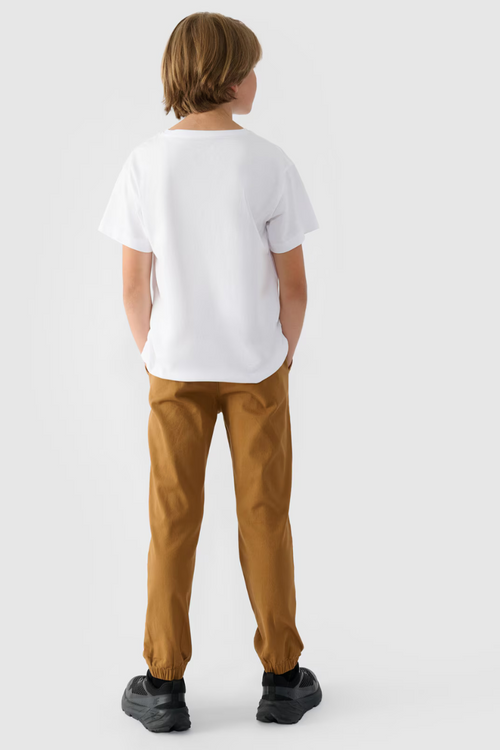 Chlapčenské Jogger Casual Nohavice Hladké 4F Khaki 4FJWMM00TTROM0812-43S