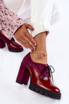Módne semišové topánky na platforme Carisa Burgundsko