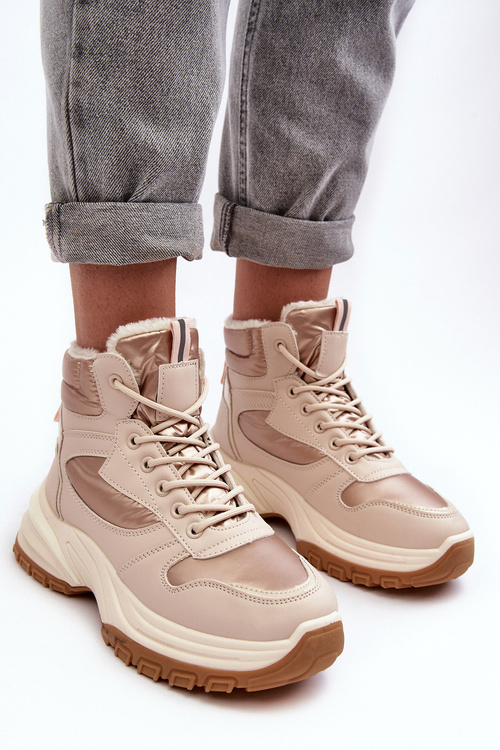 Izolované športové topánky pre ženy čipky -up béžová dejana