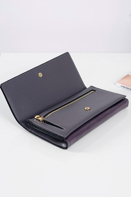 Veľká dámska fialová módna peňaženka