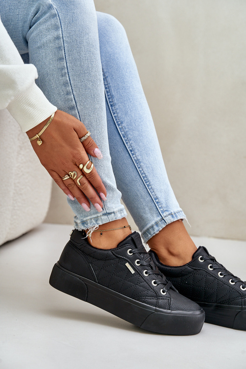 Dámské tenisky na platformě zateplené Big Star OO274A465 Černé