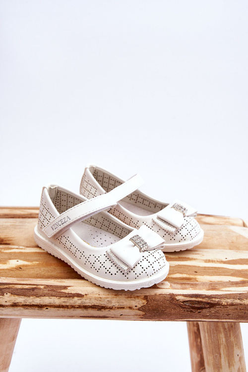 Detské baleríny s bielym halle suchým zipsom