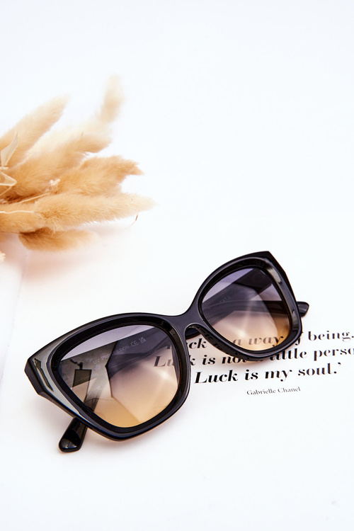 Dámské sluneční brýle s nápisem M2404 Černá přechod Modro-oranžový