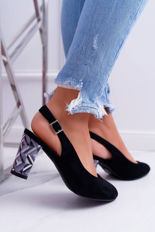 Dámské Lodičky Na Podpatku Sergio Leone SK788 Černé Lati