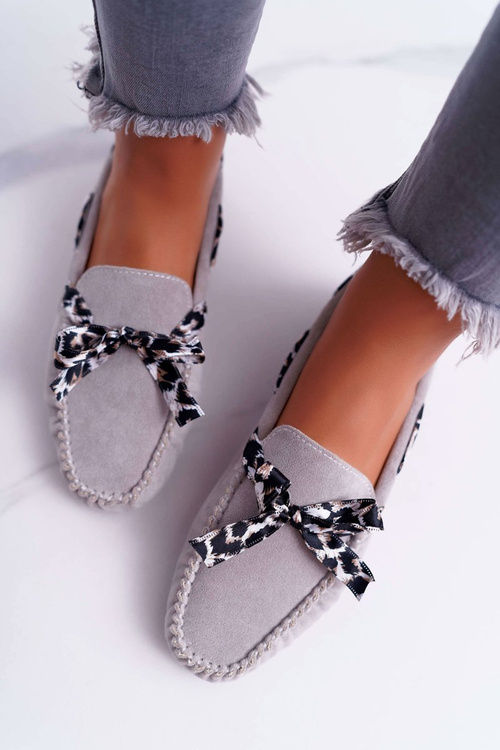 Dámske mokasíry lu boo pohodlné šedé plmivo
