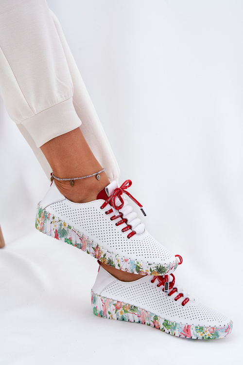 Dámské Kožené Polobotky Na Klínu Artiker 56C1799 Bílo-Stříbrné