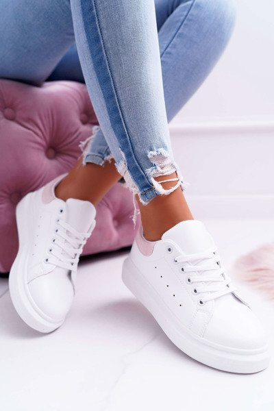 Dámská Sportovní Obuv se silnou Podrážkou Bílé Růžové Skirt