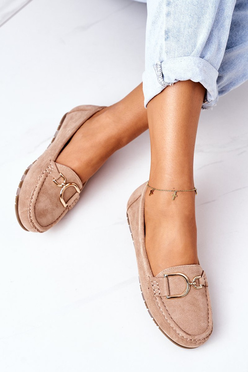 Dámské Semišové Mokasíny Světle Hněde Downtown