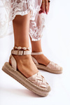 Dámske sandále Espadrilles na platforme Beige Susane
