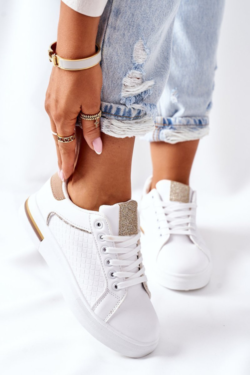 Sportovní Obuv Sneakers Na Platformě Bílé-Béžové Lola