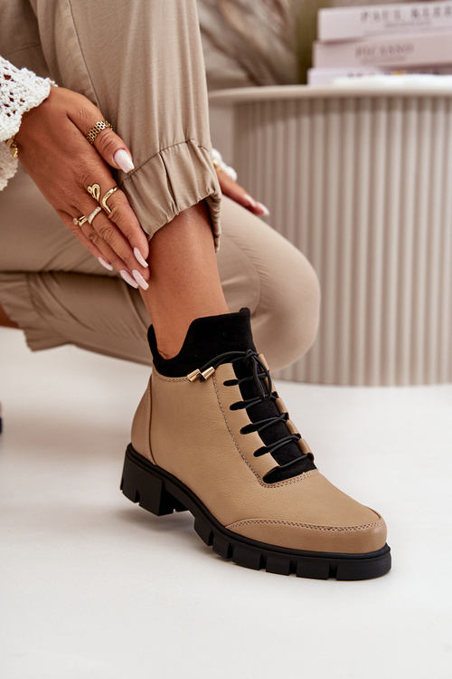 Nízké dámské boty z ekologické kůže béžové Erisabelle