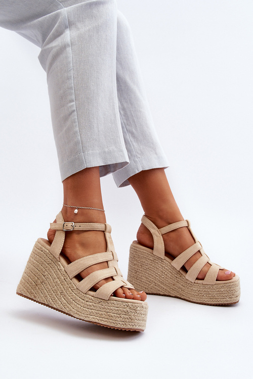 Sandále Na Kotoxu S Pleteňou Bežové Gnosis