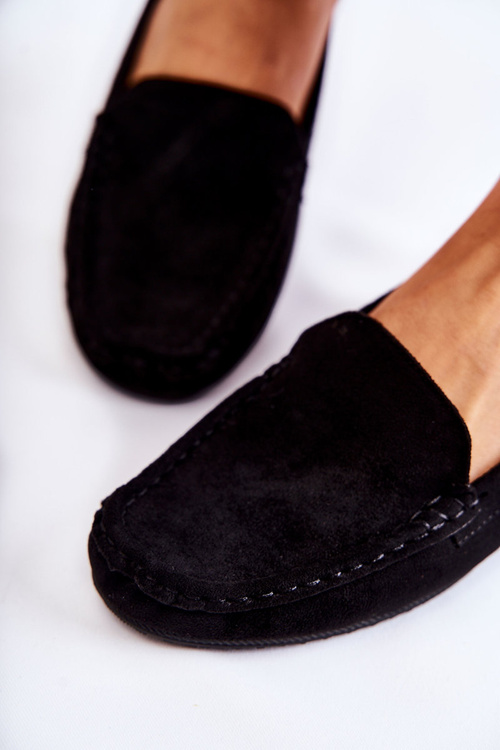 La Cava ženské semišové mokasíny pre čierne kliny