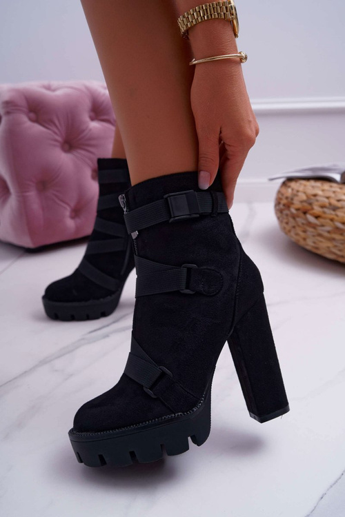 Dámské Kotníkové Boty Na Podpatku černé Guiness