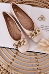 Elegantní Prošívaná Baletka S řetízkem Béžové Coco