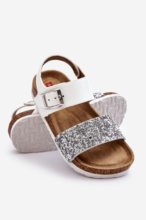 Kožené dětské sandály Big Star LL374133 Bílé