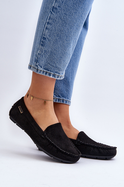 Dámské černé šněrovací mokasíny Rasirna