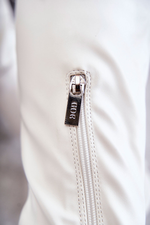 Kožené Boty Přes koleno Na Plochém Podpatku GOE KK2N4022 Bílé