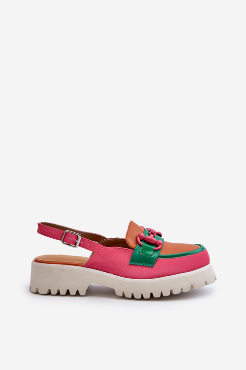 Dámské sandály na ploché podrážce s ozdobou oranžové D&A MR38-656