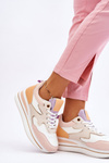Módne biele a béžové športové topánky roen
