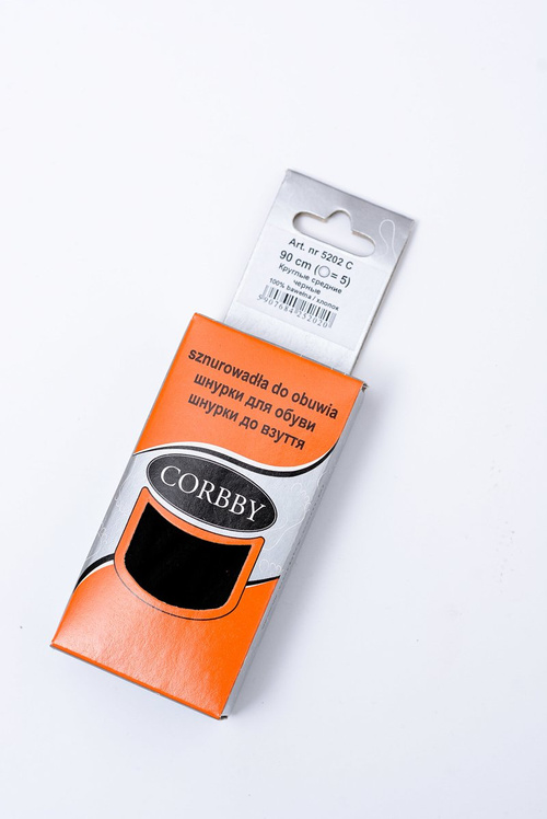 Čierne okrúhle šnúrky na topánky od Corbby