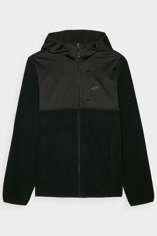 Mikina Polar 4F Pánská S Kapucí 4FAW23TFLEM137-20S Černá