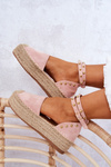 Espadrilky Sandály s tryskami Růžove Lillian 