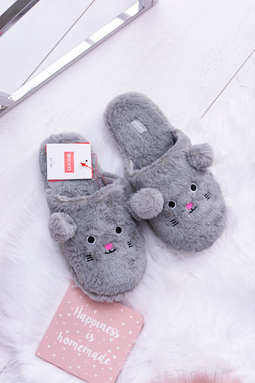 Dámske papuče Soxo myši so šedými ušami
