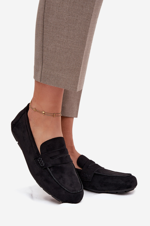 Loafery Mokasíny Ženské Ploché Čierne Soreline