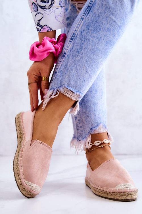Dámska klasická espadrilles veľká hviezda JJ274955 Pink