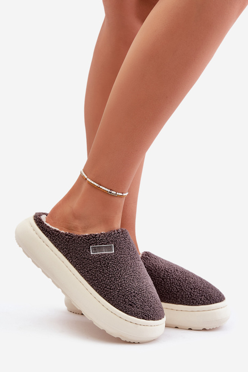 Zateplené Papuče Na Hrubej Podošve Big Star MM274134 Tmavosivá