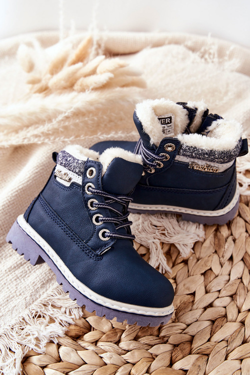 Izolované pasce pre deti s kožušinovým námorníckym modrým estee