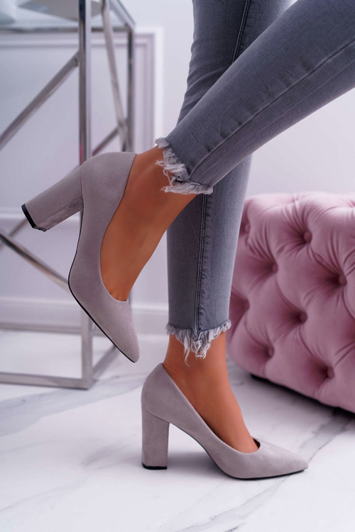 Dámske čerpadlá na stĺpe Suede Grey Clarina