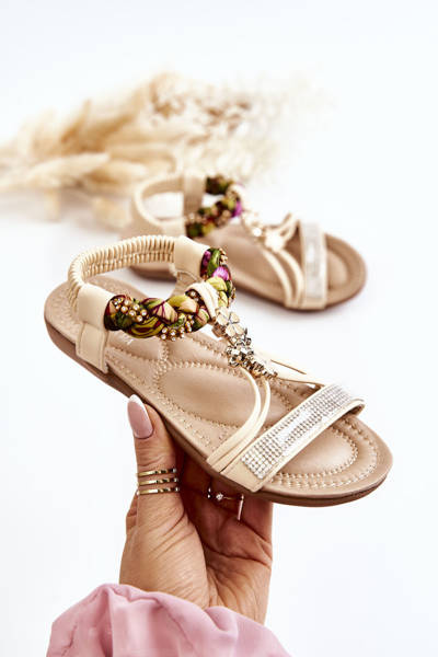 Detské vložené béžové sandále sami