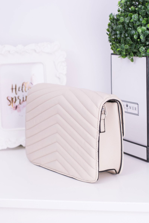 Klasická prešívaná béžová taška