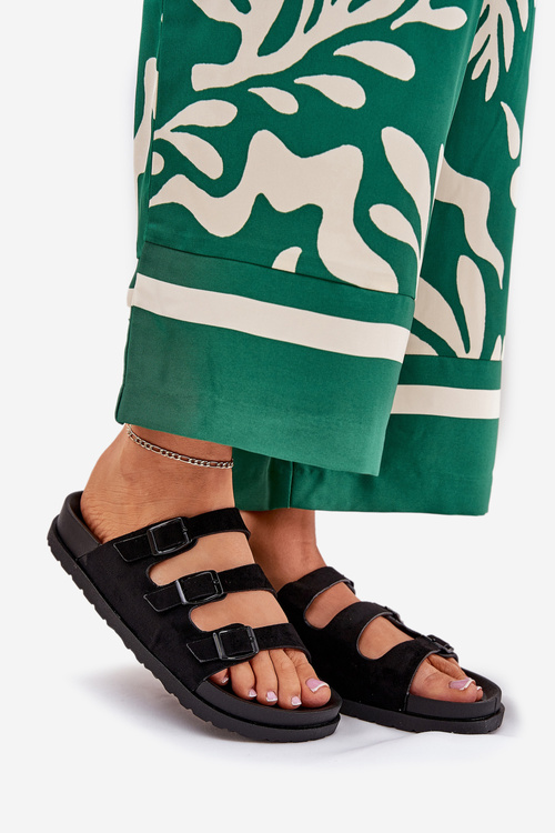 Dámske Šľapky S Popruhmi A Prackami Čierne Uliri