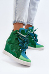 Dámske tenisky na cucli zelené Leoppa