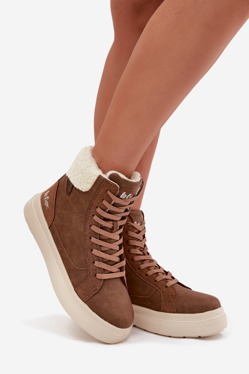 Dámske zimné topánky s kožušinkou Lee Cooper LCJ-25-01-3735 Hnedé