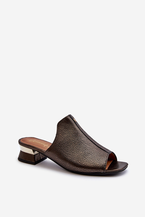 Elegantní Dámské Kozačky Ze Skutečné Kůže S Nízkým Podpatkem Maciejka 06360-20 Grafitové