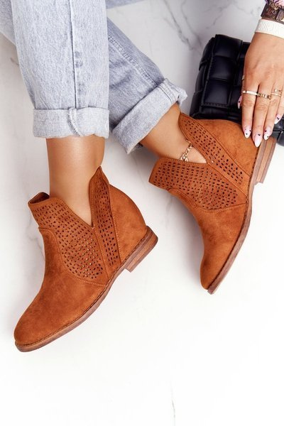 Prolamované Boty Na Klínu S.Barski Camel