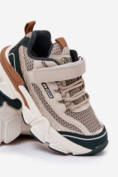 Tenisky Sportovní Boty Dětské Na Suchý Zip Béžové Ronivelle