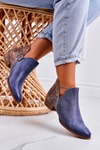 Dámska koža Maciejka Navy Blue Boots 04091-27