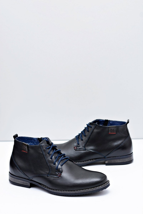 Pánské kožené černé boty Nikopol 672