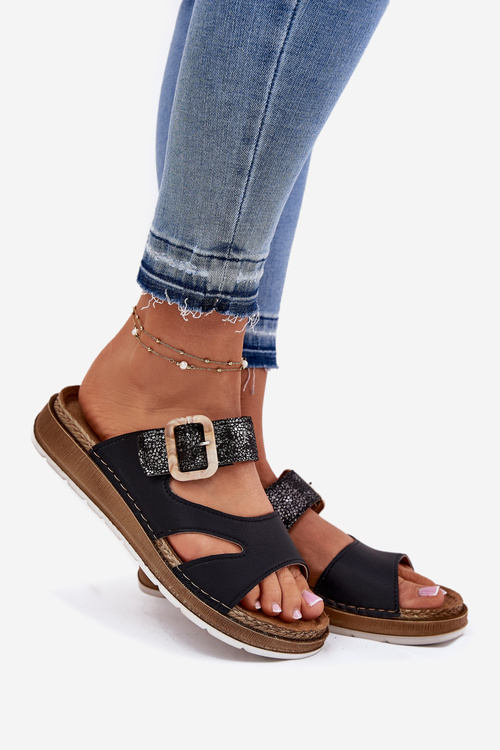 Ľahké Dámske Šľapky S Prackou Inblu GS000055 Čierne