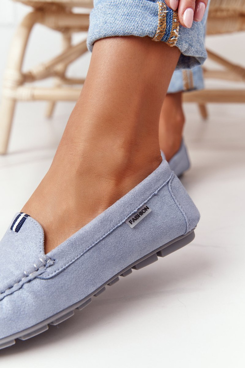 Dámska semišová modrá Moccasins San Marino