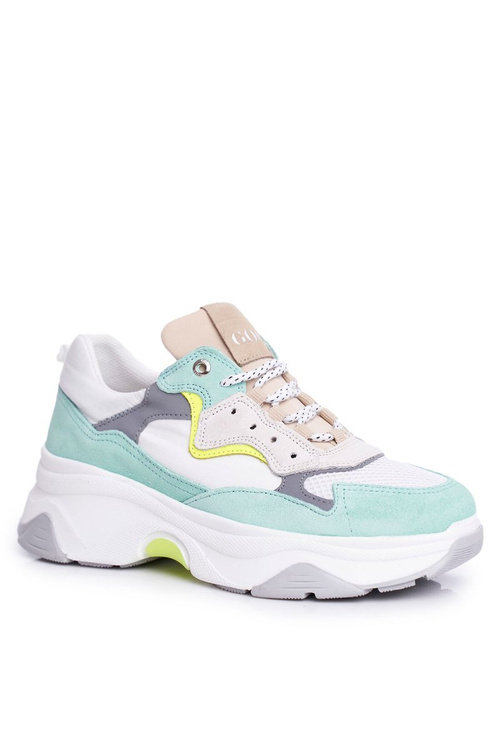 Dámská Sportovní Obuv Goe Kožená v kombinaci bílá-mint FF2N3011