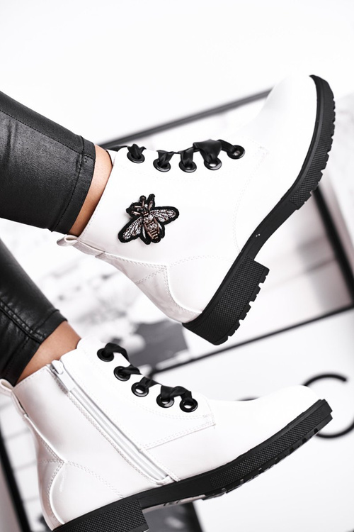 Dámské Kotníkové Boty Lakované bílé Sergio Leone BT530