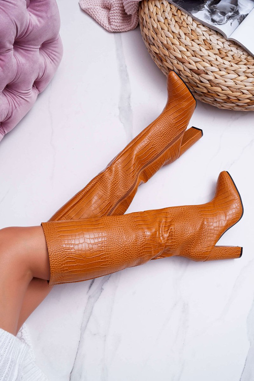 Dámske topánky na stĺpiku Snake Skin Camel Aduan