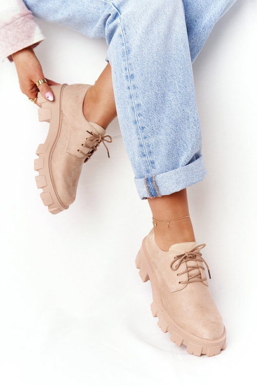 Dámske semišové Oxfordské topánky na nahej platforme imogen