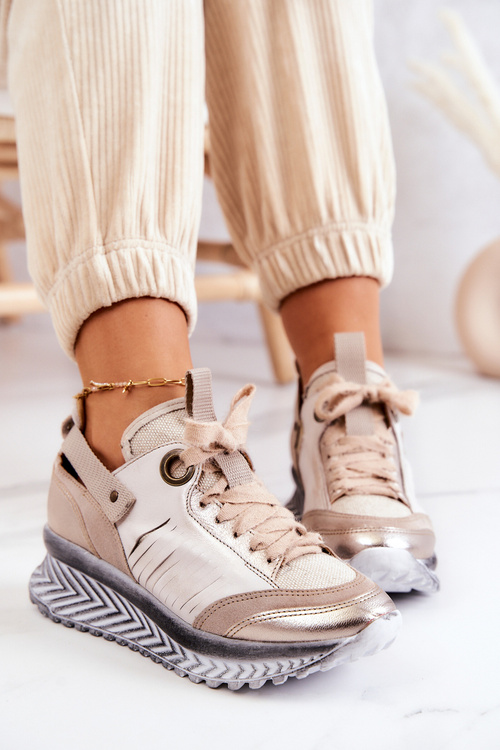 Dámske kožené tenisky Maciejka 04916-19 Beige